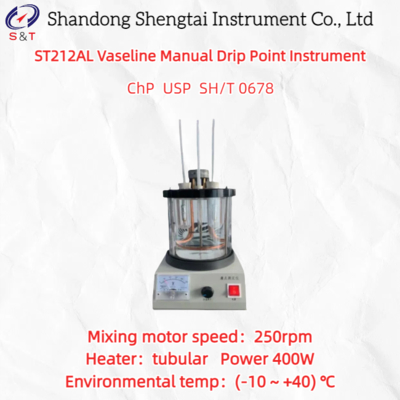 Thiết bị xác định điểm nhỏ giọt dầu mỡ thủ công với ống nghiệm thủy tinh 110mm, động cơ trộn 250rpm và bộ gia nhiệt 400W