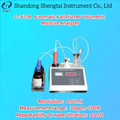 ST-610A Máy phân tích độ ẩm tự động Karl Fischer với phạm vi 30ppm-100% và độ phân giải 0,01ml