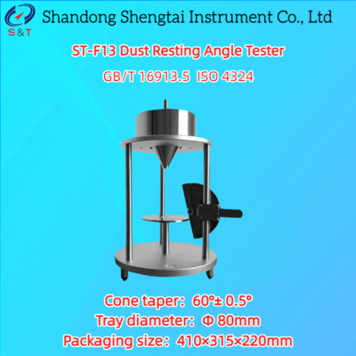Máy đo góc nghỉ của bụi với phễu côn 60°± 0.5° đầu ra 5mm và khay Φ 80mm