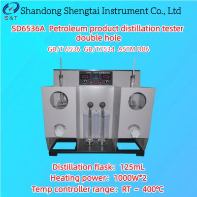 Máy thử chưng cất xăng RT ～ 400℃ Lỗ đôi Màn hình LED Kỹ thuật số ASTM D86