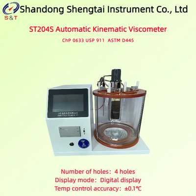 4 lỗ Auto Phenol Kinematic Viscometer RT 100 ° C Digital Display USB Input ASTM D445