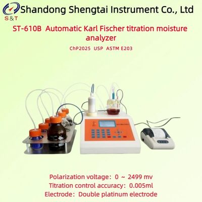 Máy phân tích độ ẩm chuẩn độ Karl Fischer tự động kiểm tra 0,001% ~ 100% Điện áp 0 ~ 2499mV ASTM E203