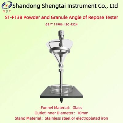Bột và hạt góc nghỉ Analyzer con 60o Glass Funnel Stainless Steel ISO 4324